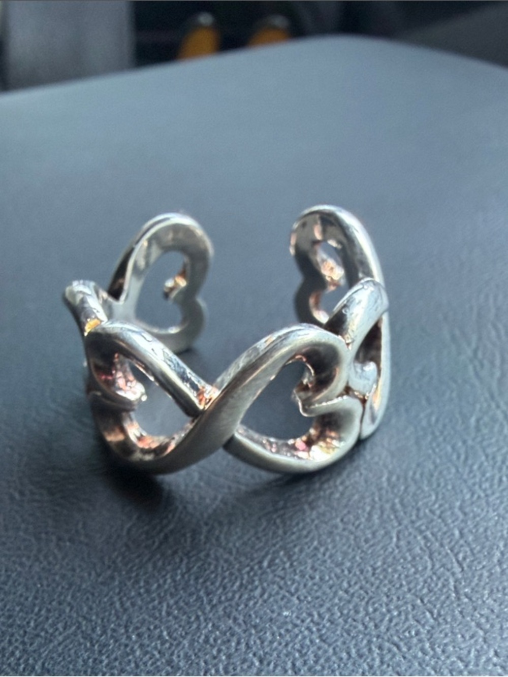 Silver 925 Heart Infinity Open Band Ring
